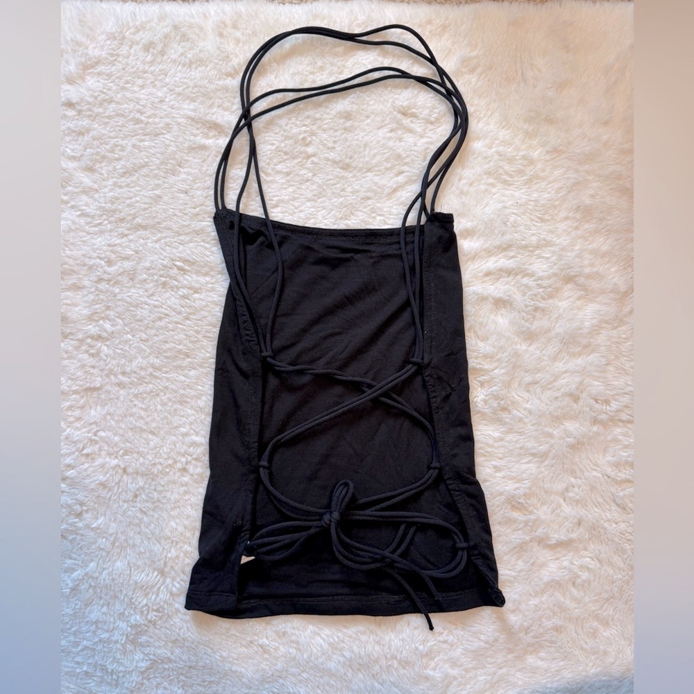 Black Strappy Tank Top - Picture 2 of 3